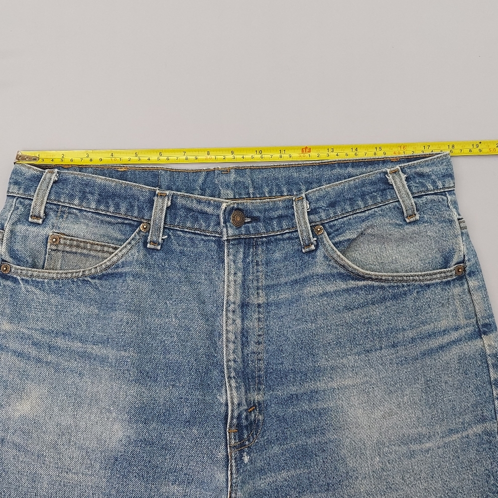 Vintage Levi's Orange Tab Jeans Size 35x32 Distressed Faded Blue Jeans - Picture 12 of 16